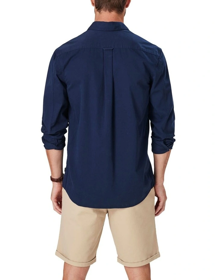 Authentic Twill Long Sleeve Shirt In Navy 3 Authentic Twill Long Sleeve Shirt In Navy - Image 2