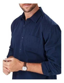 Authentic Twill Long Sleeve Shirt In Navy 7 Authentic Twill Long Sleeve Shirt In Navy -Men Clothing Store 978391450 3 720x928