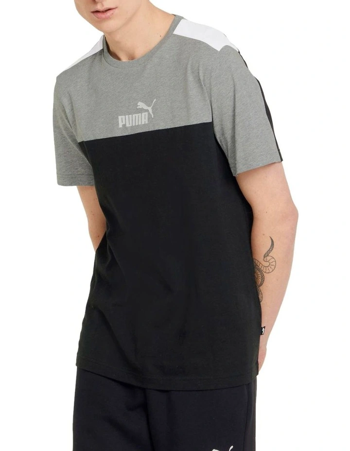 Puma Essential Block Tee In Black 3 Puma Essential Block Tee In Black
