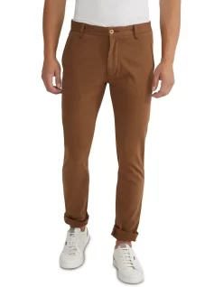 Oxford Stretch Skinny Fit Chinos In Tobacco