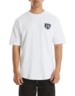 Tri-Star Box Fit Scoop Tee In White