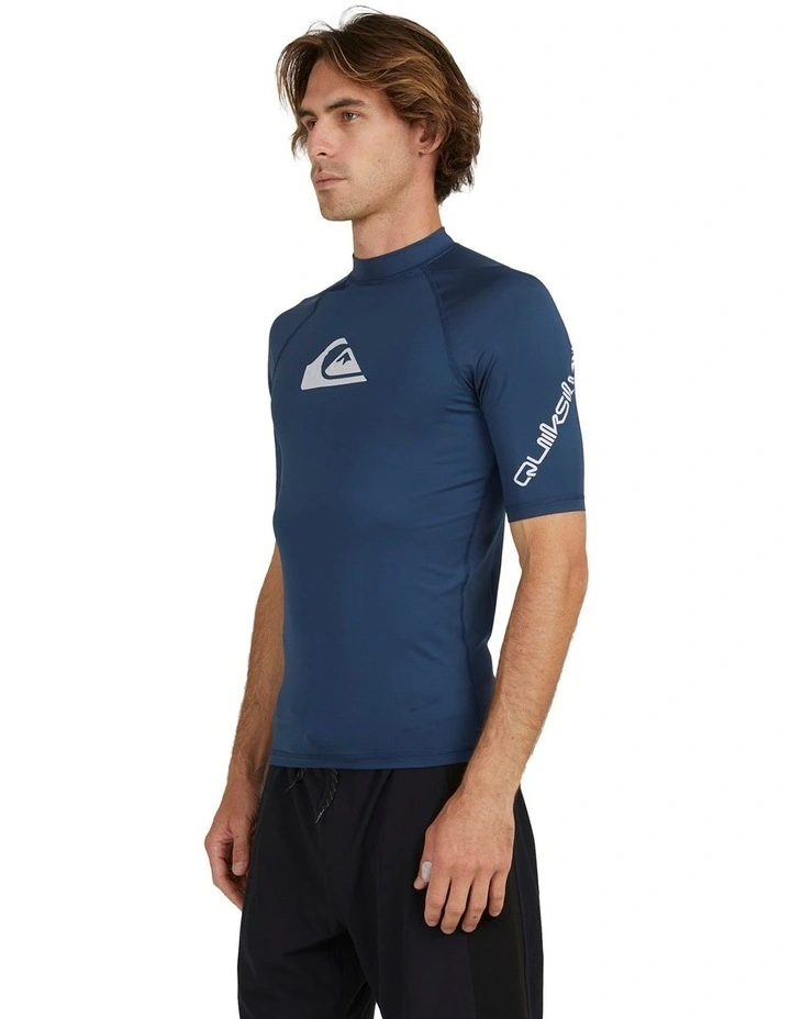 Quiksilver All Time Short Sleeve Rash Vest In Blue 5 Quiksilver All Time Short Sleeve Rash Vest In Blue - Image 3