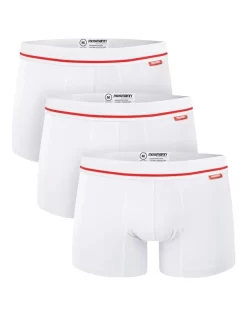 Bamboo Underwear 3 Pack Knights Trunks In White