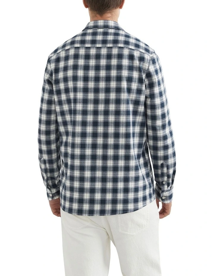 French Connection Navy Plaid Classic Fit Shirt 4 French Connection Navy Plaid Classic Fit Shirt - Image 2