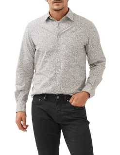 Kimbell Long Sleeve Sports Fit Shirt In Maple